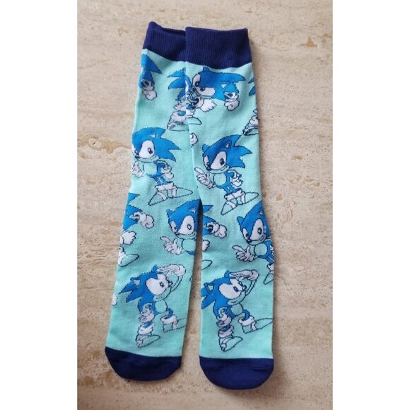 Sonic the Hedgehog Red White Blue Crew Socks One Size lot of 3 - Picture 2 of 7